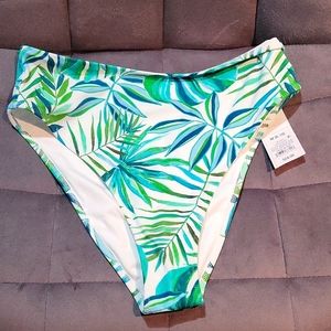 SHADE & SHORE WOMEN'S TROPICAL BIKINI BOTTOM. MED/NWT